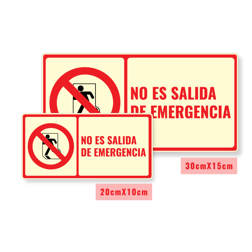 Señalización No es Salida de Emergencia - JOP Avisos - Señalizaciones