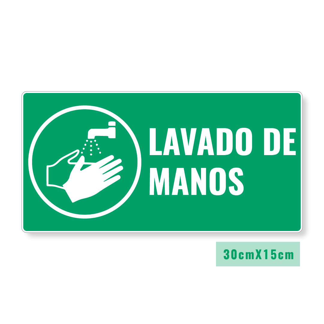 señal de protocolo de lavado de manos