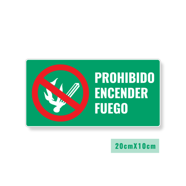 Señalización Prohibido Encender Fuego