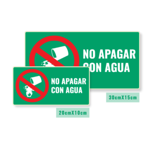 Señalización No Apagar Con Agua