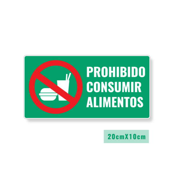 Señalización Prohibido Consumir Alimentos