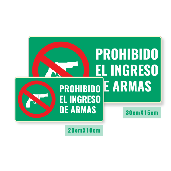 Señalización Prohibido Ingreso de Armas