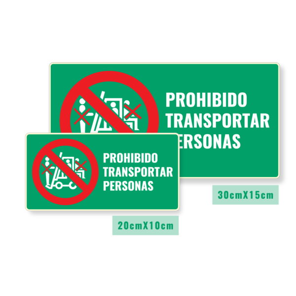 Señalización Prohibido Transportar Personas