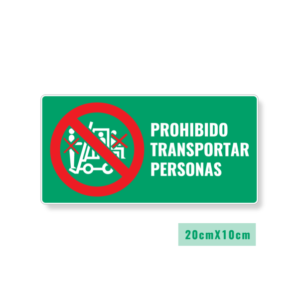 Señalización Prohibido Transportar Personas