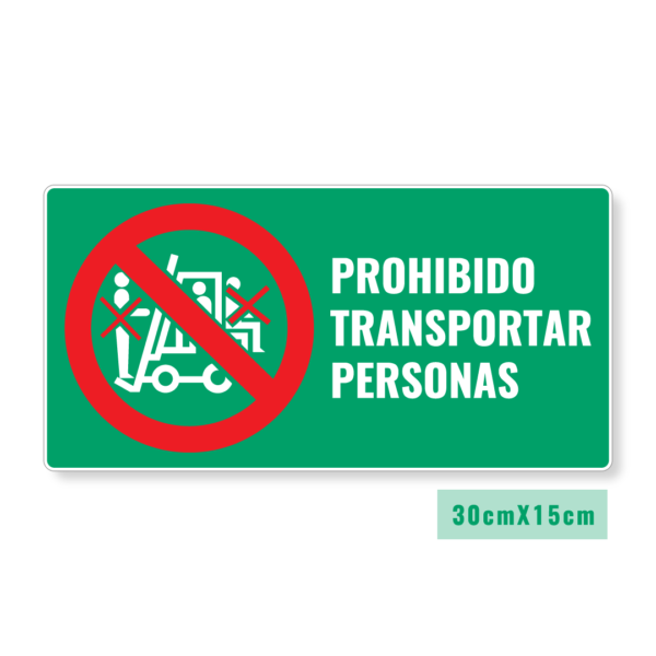 Señalización Prohibido Transportar Personas