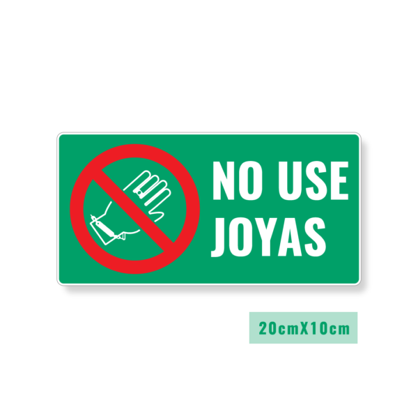 Señalización No Use Joyas