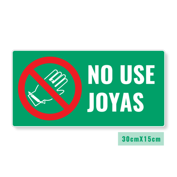 Señalización No Use Joyas