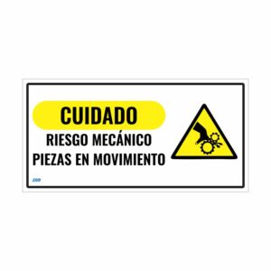 Cuidado riesgo mecanico piezas en movimiento