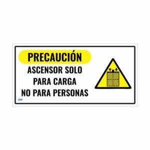Precaucion ascensor solo para carga